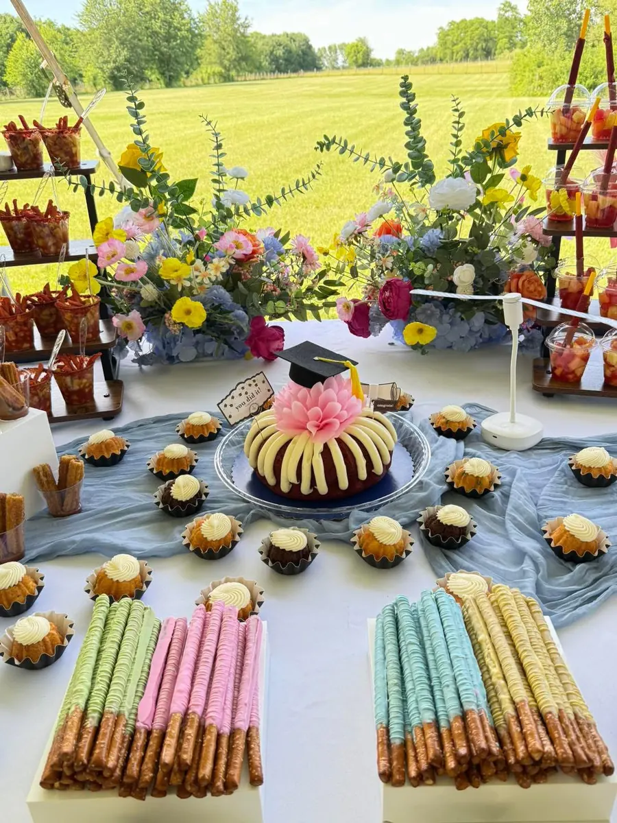 Decorated table setting at a celebration planned by Perfect Party Planner Lex